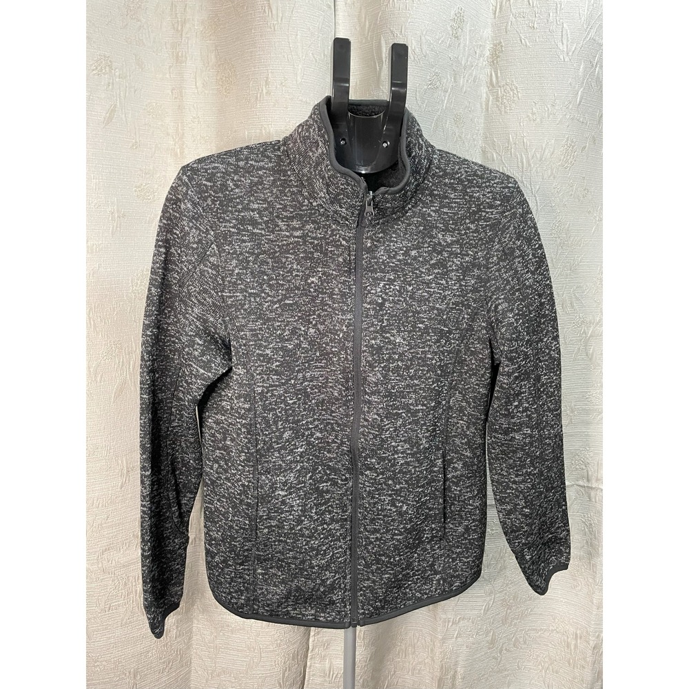 Swiss Tech Gray Fleece Jacket Full Zip Soft Cozy Comfort Womens Large (12-14)
